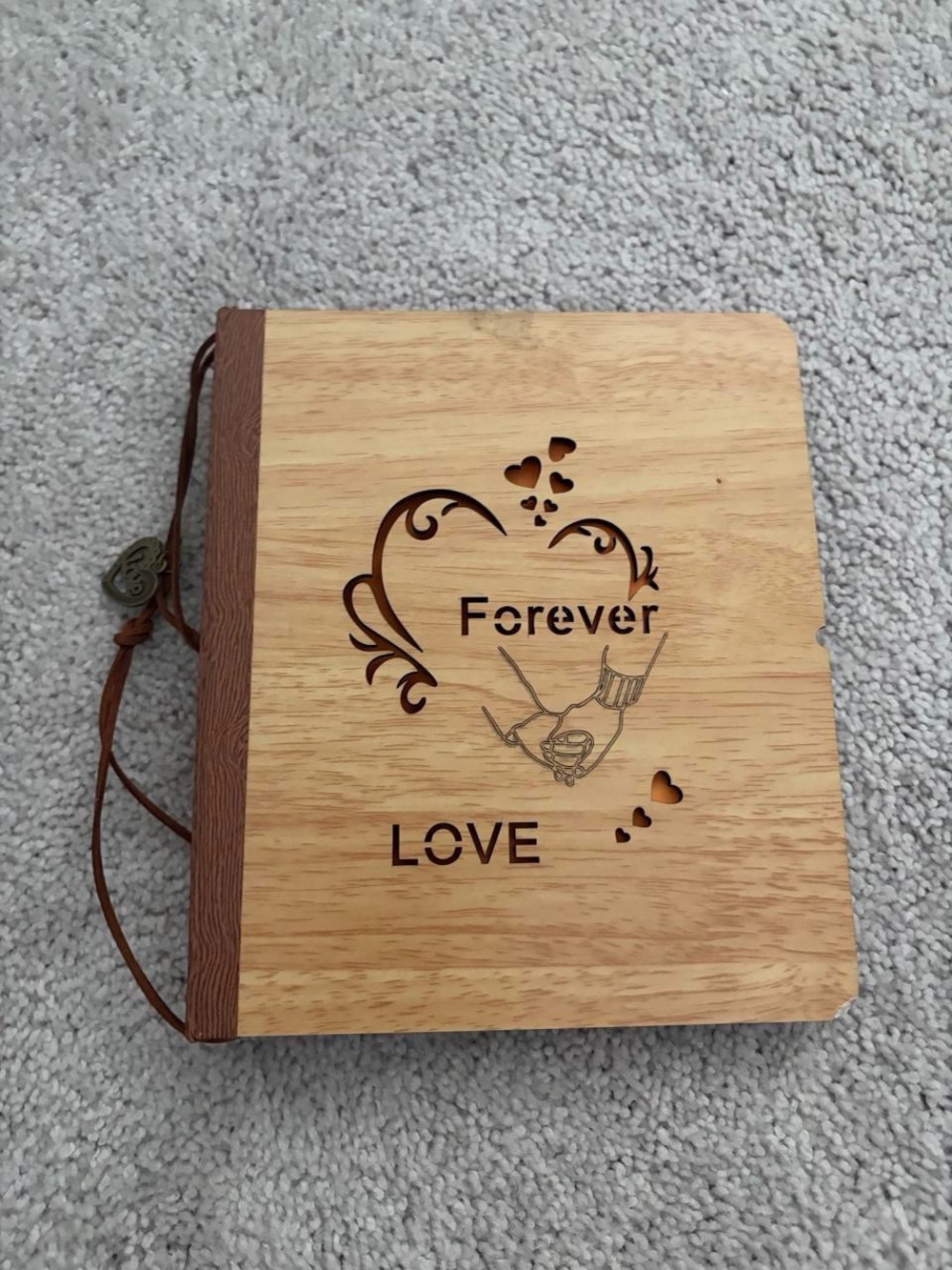 Forever Love Wooden Wall Art Panel - Natural Wood